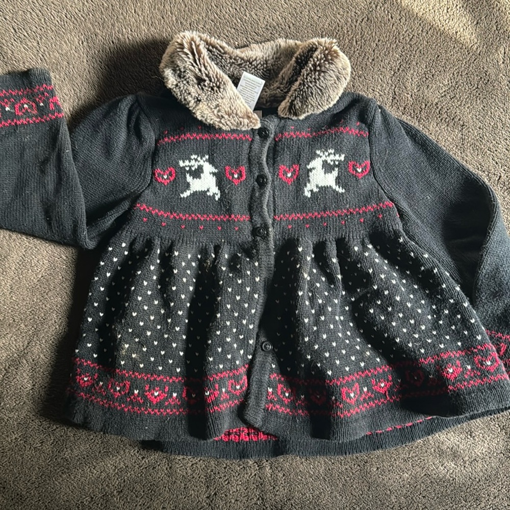 Janie and Jack Sweater with Faux Fur